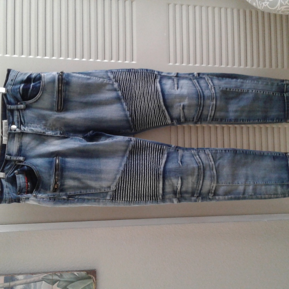Mens Jeanius Level Products Ribbed Denim Jeans